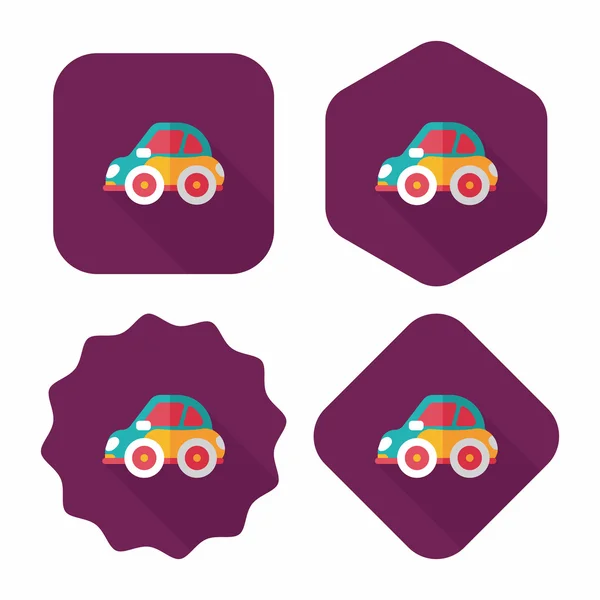 Transporte coche icono plano con sombra larga, eps10 — Vector de stock