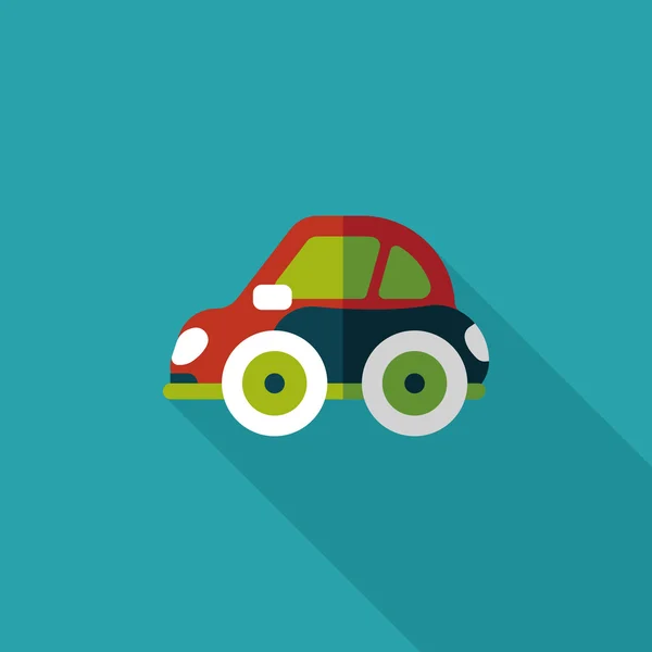 Transporte coche icono plano con sombra larga, eps10 — Vector de stock