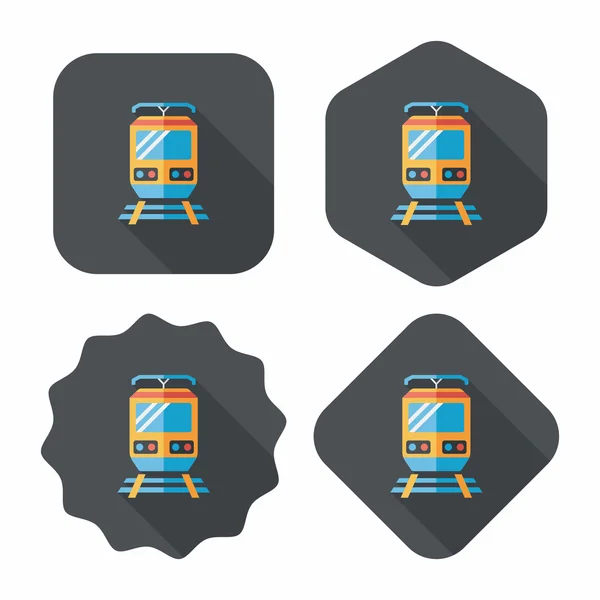 Transporte tren icono plano con sombra larga, eps10 — Vector de stock