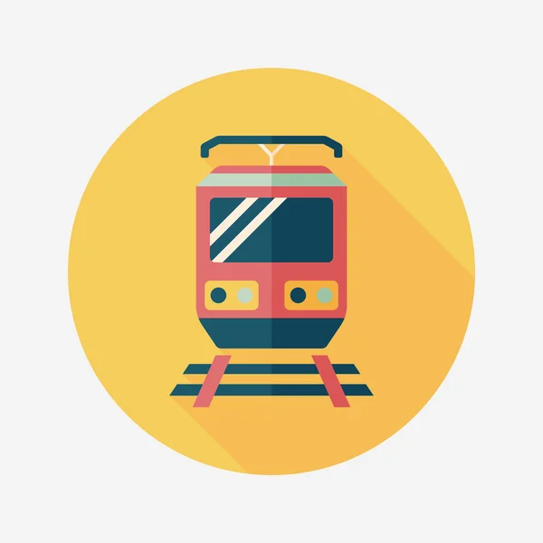 Transporte tren icono plano con sombra larga, eps10 — Archivo Imágenes Vectoriales