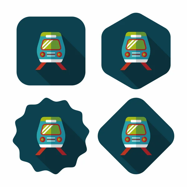 Transport kolejowy płaski ikona z długim cieniem, eps10 — Wektor stockowy