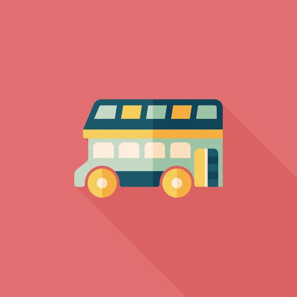 Vervoer: bus platte pictogram met lange schaduw, eps10 — Stockvector