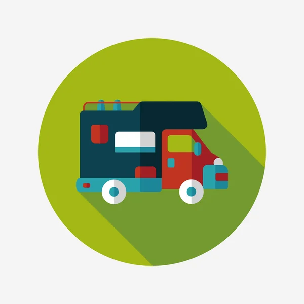 Transport camion mobile icône plate avec ombre longue, eps10 — Image vectorielle
