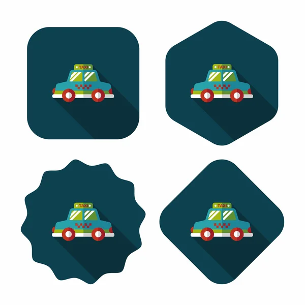 Transport taxi icône plate avec ombre longue, eps10 — Image vectorielle