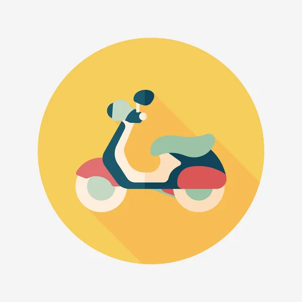 Transporte ícone de scooter plana com sombra longa, eps10 —  Vetores de Stock