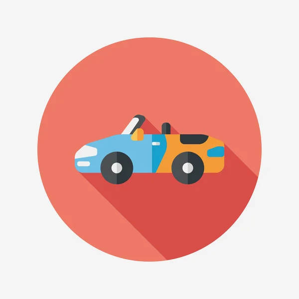 Transporte coche abierto icono plano con sombra larga, eps10 — Vector de stock