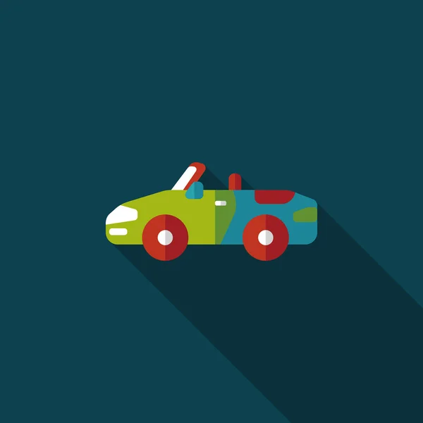 Transport voiture ouverte icône plate avec ombre longue, eps10 — Image vectorielle
