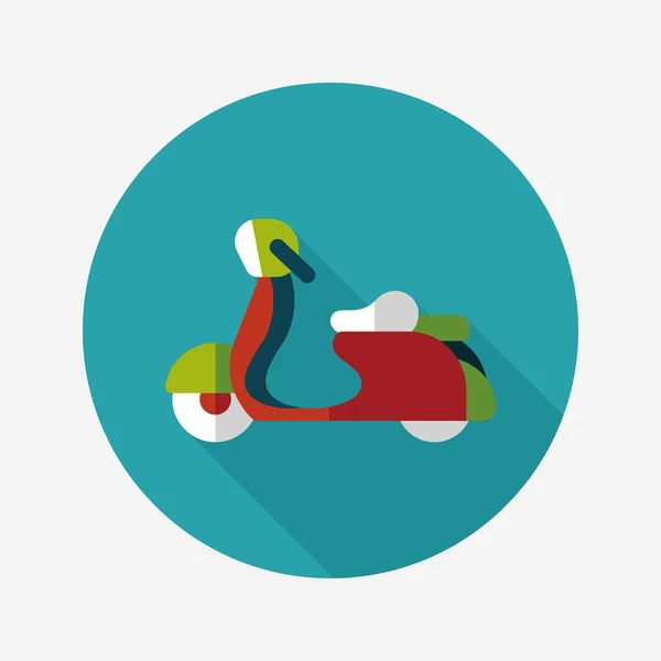 Transporte scooter icono plano con sombra larga, eps10 — Vector de stock