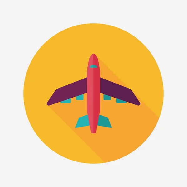 Transportation airplane flat icon with long shadow,eps10 — Stock Vector