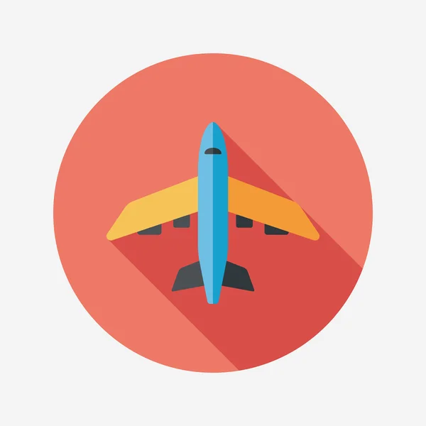 Transportation airplane flat icon with long shadow,eps10 — Stock Vector