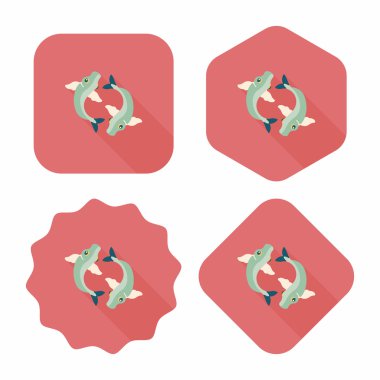 Çin yeni yılı uzun gölge, eps10, Çinli bir dekor ile düz simgesi