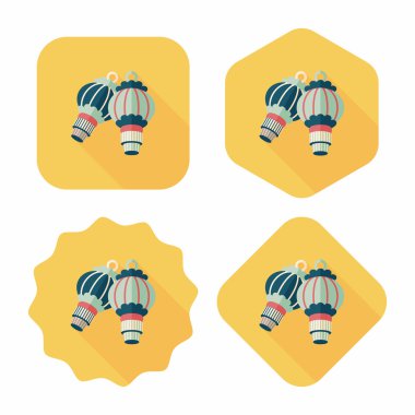 Çin yeni yılı uzun gölge, eps10, Çinli bir dekor ile düz simgesi