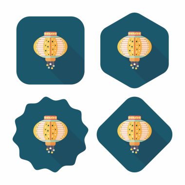 Çin yeni yılı uzun gölge, eps10, Çinli bir dekor ile düz simgesi