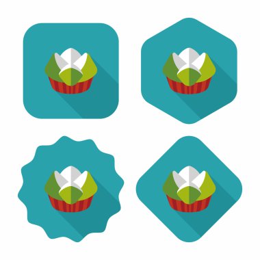 Çin yeni yılı düz uzun gölge, eps10, Çinli Buhar simgesi