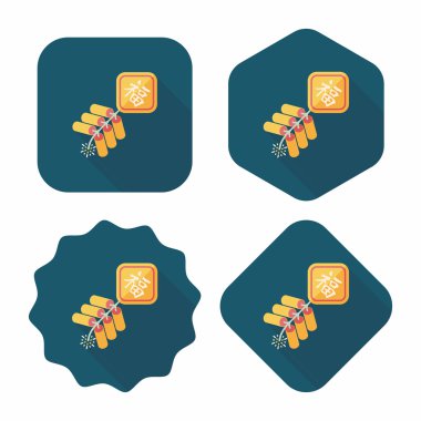 Çin yeni yılı düz simgesi, Çin festival cou eps10, word fu