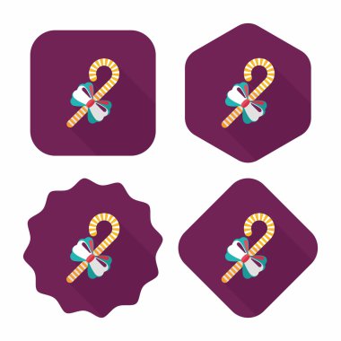 Uzun Gölge, eps10 ile Noel candy cane düz simgesi