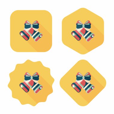 Noel çanları düz simgesi ile uzun gölge eps10