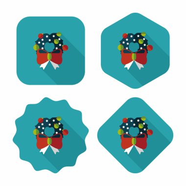 Noel şerit düz simgesi ile uzun gölge eps10