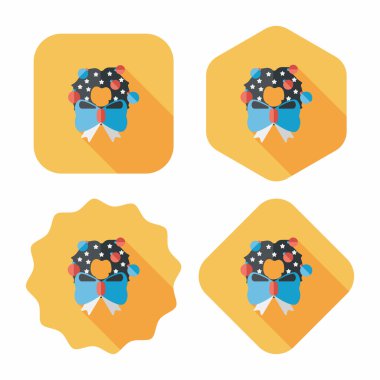 Noel şerit düz simgesi ile uzun gölge eps10