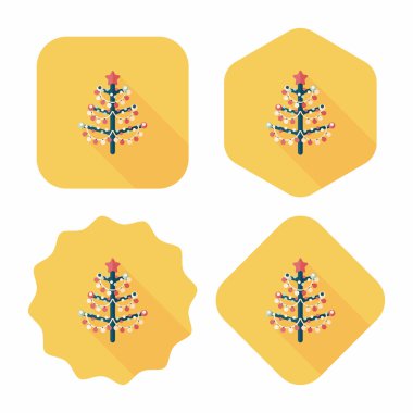 Uzun Gölge, eps10 ile Noel ağacı düz simgesi