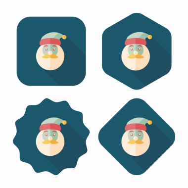 Noel Baba düz simgesi ile uzun gölge eps10