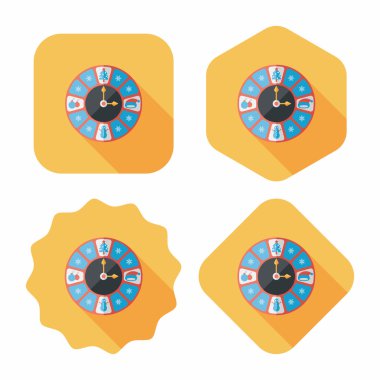 Noel tarzı saat düz simgesi ile uzun gölge eps10