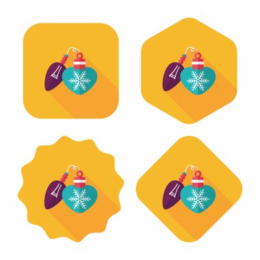 Uzun Gölge, eps10 ile Noel ampul düz simgesi