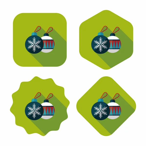 Bola de navidad icono plano con sombra larga, eps10 — Vector de stock