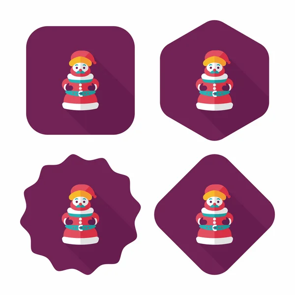 Santa claus platte pictogram met lange schaduw eps10 — Stockvector