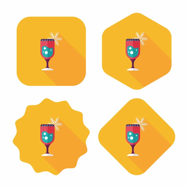 Cocktail de Noël icône plate avec ombre longue, eps10 — Image vectorielle
