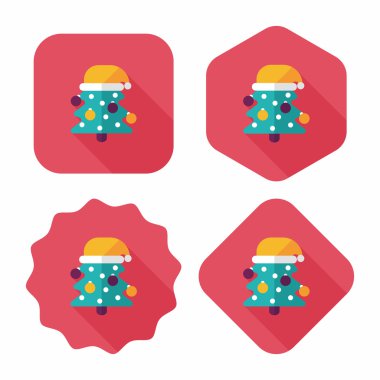 Uzun Gölge, eps10 ile Noel ağacı düz simgesi