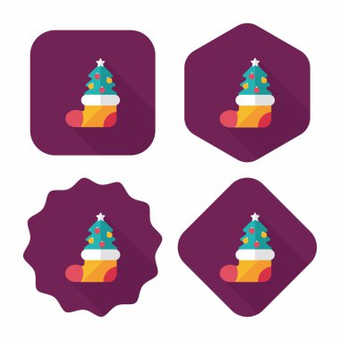 Uzun Gölge, eps10 ile Noel ağacı düz simgesi