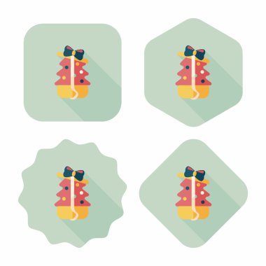 Uzun Gölge, eps10 ile Noel ağacı düz simgesi