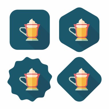 gezici kahve düz simgesine uzun gölge, eps10 ile buzlu