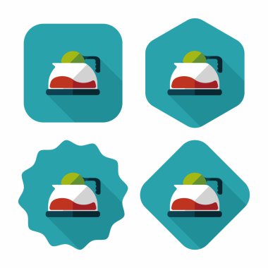 Uzun Gölge, eps10 ile kahve pot düz simgesi