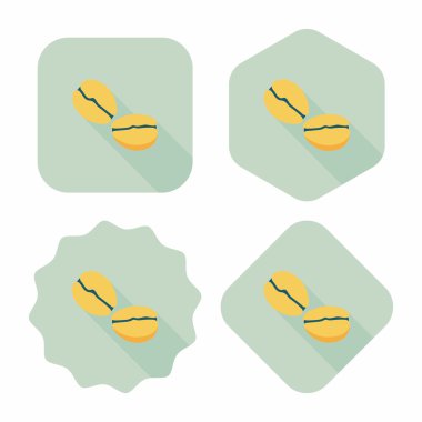 kahve çekirdeği uzun gölge, eps10 düz simgesiyle