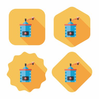 Uzungölgeli kahve makinesi düz simgesi, eps10