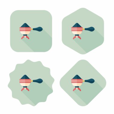 Uzungölgeli kahve makinesi düz simgesi, eps10