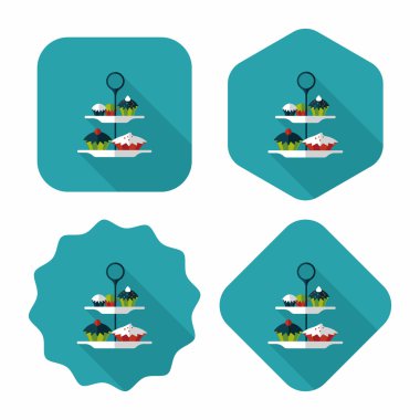 cupcake düz simgesi ile uzun gölge, eps10