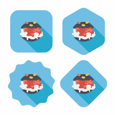 Uzun Gölge, eps10 ile krem puffs düz simgesi