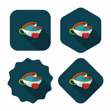 Uzun Gölge, eps10 ile kahve düz simgesi