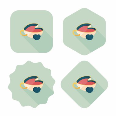 Uzun Gölge, eps10 ile kahve düz simgesi