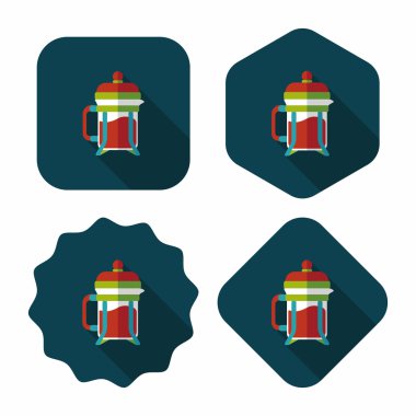 Uzun Gölge, eps10 ile kahve makinesi düz simgesi