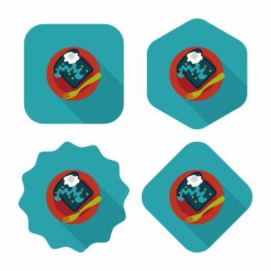 Uzun Gölge, eps10 ile kahvaltı tost düz simgesi