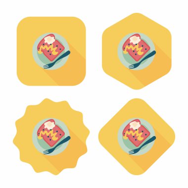 Uzun Gölge, eps10 ile kahvaltı tost düz simgesi