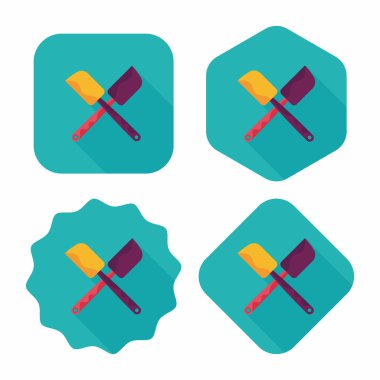 Uzun Gölge, eps10 ile mutfak eşyaları pasta bıçağı düz simgesi