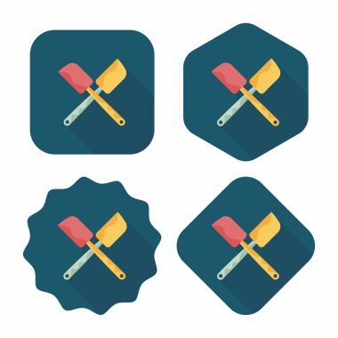 Uzun Gölge, eps10 ile mutfak eşyaları pasta bıçağı düz simgesi