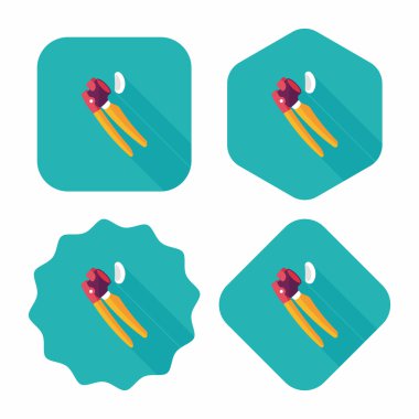 Uzun Gölge, eps10 ile mutfak eşyaları sarımsak aracı düz simgesi