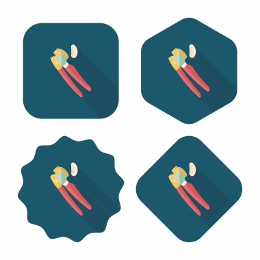 Uzun Gölge, eps10 ile mutfak eşyaları sarımsak aracı düz simgesi