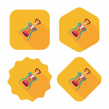 Uzun Gölge, eps10 mutfak eşyaları tirbuşon düz simgesiyle